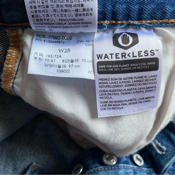 Levi’s Deconstructed vintage skirt size 28 100% cotton denim skirt button fly - Picture 12 of 13